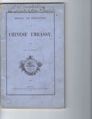 Item #15816 Emerson's Speech to the Representatives of the Chinese Embassy in Boston. Ralph Waldo...