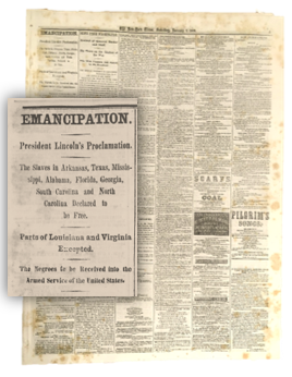 The New York Times Prints the Emancipation Proclamation for the First Time. Proclamation, Emancipation.
