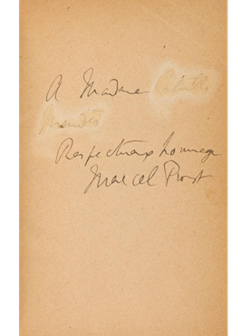 First Edition, First Issue, First Volume of Proust's Monumental In Search of Lost Time, Signed and Inscribed by Proust
