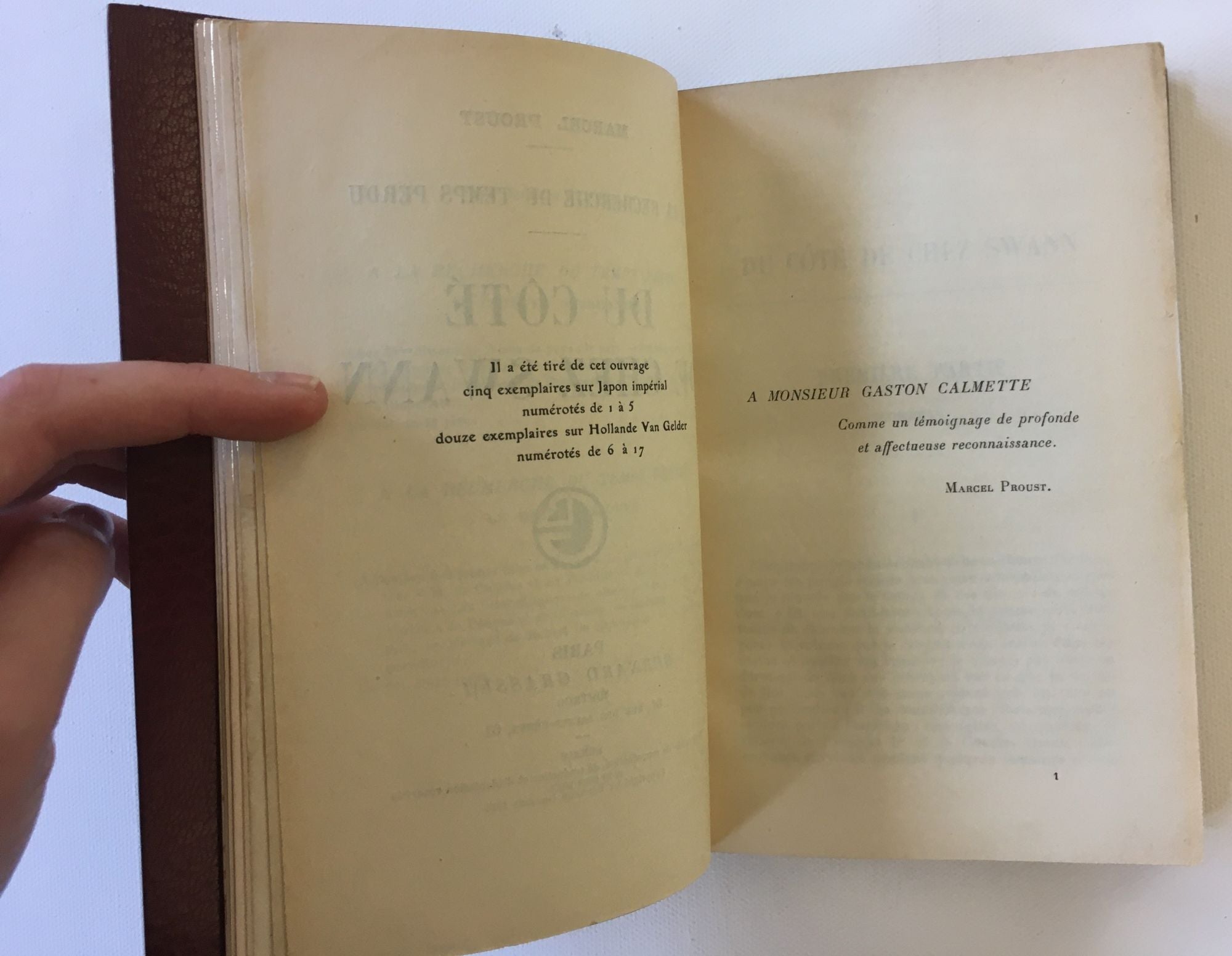First Edition, First Issue, Volume of Proust's Monumental In Search of Lost Signed and Inscribed by | Marcel