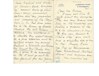 Item #15962 Activist Laura Chant Writes to a Woman about her daughter's leadership in suffrage...