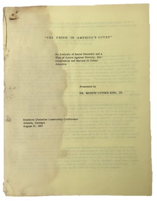 Item #16101 An Early Draft of Martin Luther King’s Unpublished Speech “Crisis in America’s...