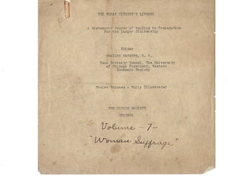 Item #16111 Typescript with Annotations: "The Woman Citizen Library: Suffrage," 1914. Annotated...