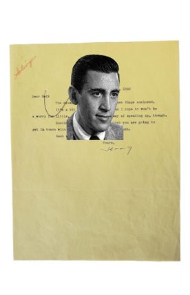 J.D. Salinger Letter Signed, On Several Works Including Franny and Zooey and Catcher, and also. J. D. Salinger.