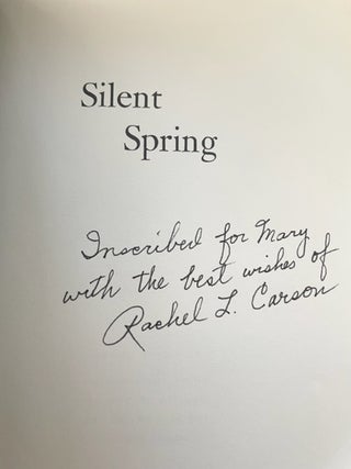 Environmentalist Rachel Carson signed “Silent Spring,” 1962
