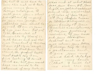 Letter to a Woman Doctor Inquiring About Marriage Prospects, 1895 "I wish to correspond with a lady physician ... my object is honorable, I will marry if I find one to suit me..."