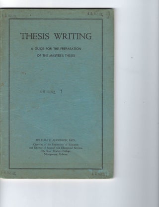 Item #16255 [AFRICAN AMERICAN Thesis Writing Guide: Information Pamphlet for Students Pursuing...