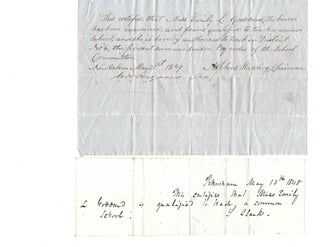 1840s Massachusetts Archive of 13 Letters Relating to a Woman's Employment. letter Women Teachers.