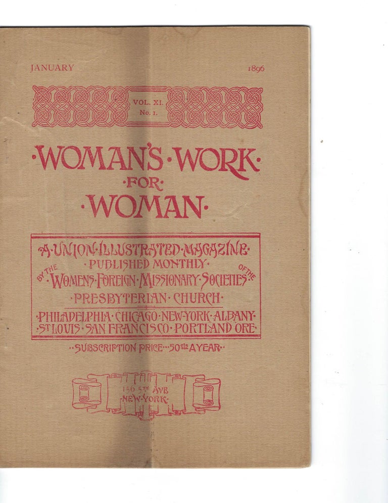 Item #16265 Very Rare "Woman's Work for Women," 1896. Women's History, Employment.