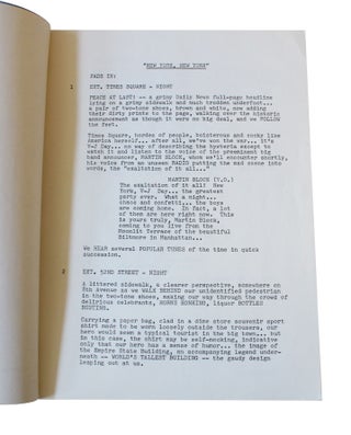 New American Cinema Martin Scorsese New York, New York Original Screenplay, May 1976