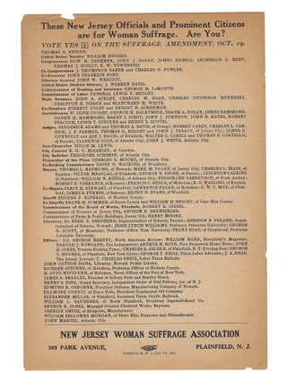 Item #16304 Early Women’s Suffrage Handbill Lists Thomas Edison Amongst Supporters, 1915....