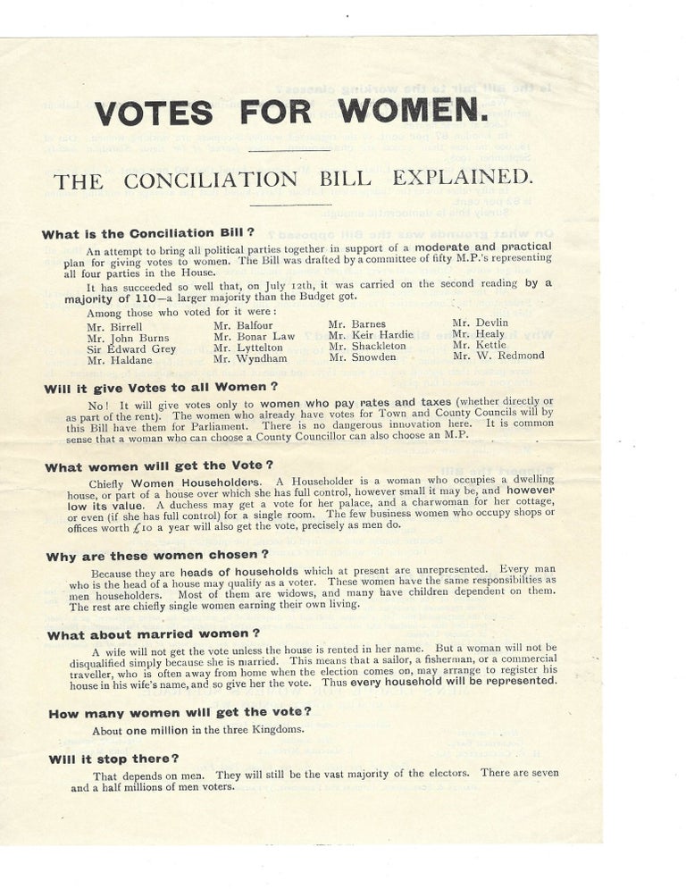 Item #16393 “By their pluck and perseverance” Men’s League supports Women’s Suffrage. Suffrage English Woman Suffrage Pamphlets.