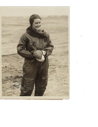 Item #16473 Woman aviator flies from US to Australia, original press photo, 1931. Early Aviation...