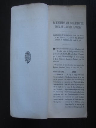 Bill for Limiting Child workers Hours in Factories, 1873