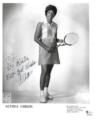 Item #16663 African-American Tennis Legend Althea Gibson Signed Photo. Tennis, Althea Gibson