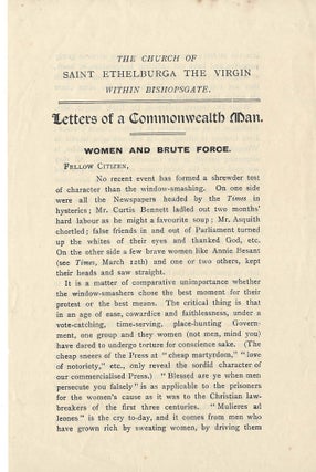Item #16674 Open Letter decries Pankhurst's Imprisonment and "men who have grown rich by sweating...
