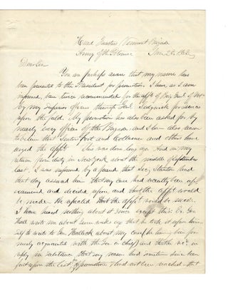 Civil War Letter by Medal of Honor Winner Lewis A. Grant Asks for His Promotion to Brigadier. Gen Medal of Honor.