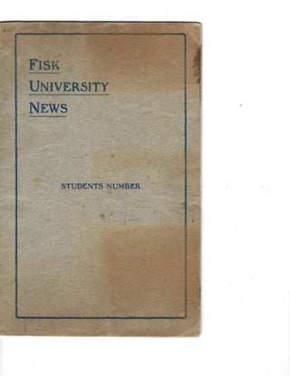 Item #16693 African American Education HBCU: Fisk University News 1916. HBCU Fisk University