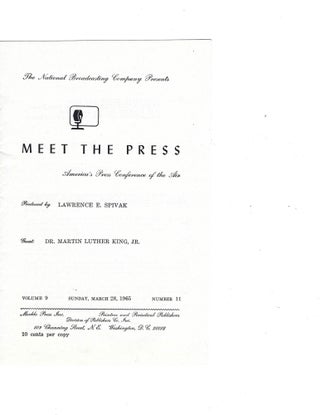 Item #16742 Meet The Press With Guest Martin Luther King JR. Civil Rights Dr. Martin Luther King Jr