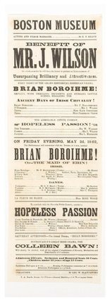 Item #16747 Civil War Broadside Advertising Play Contributed & Attended by John Wilkes Booth,...