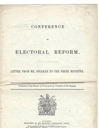 English Women Suffrage Pamphlet: Conference on Electoral Reform, 1917. Women Suffrage.