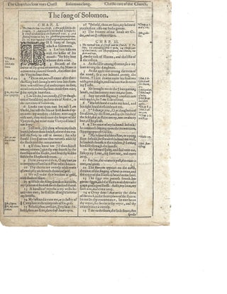 Item #16765 Leaf from the 1613 King James Bible -Quarto-She Bible- Title page: "The Song of...