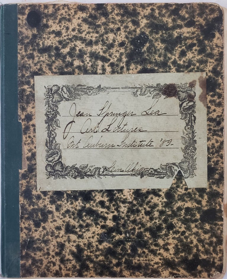 Item #16766 Woman Professor at Girls' Academy in Cincinnati, Ohio 1889 Handwritten Notebook on Art History. Art History Notebook, Women's Education.