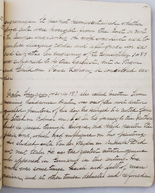 Woman Professor at Girls' Academy in Cincinnati, Ohio 1889 Handwritten Notebook on Art History