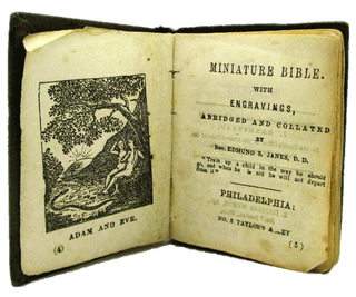 Item #16773 Miniature "Thumb Bible" With 18 Beautiful Engravings, Circa 1840. Miniature Bible,...