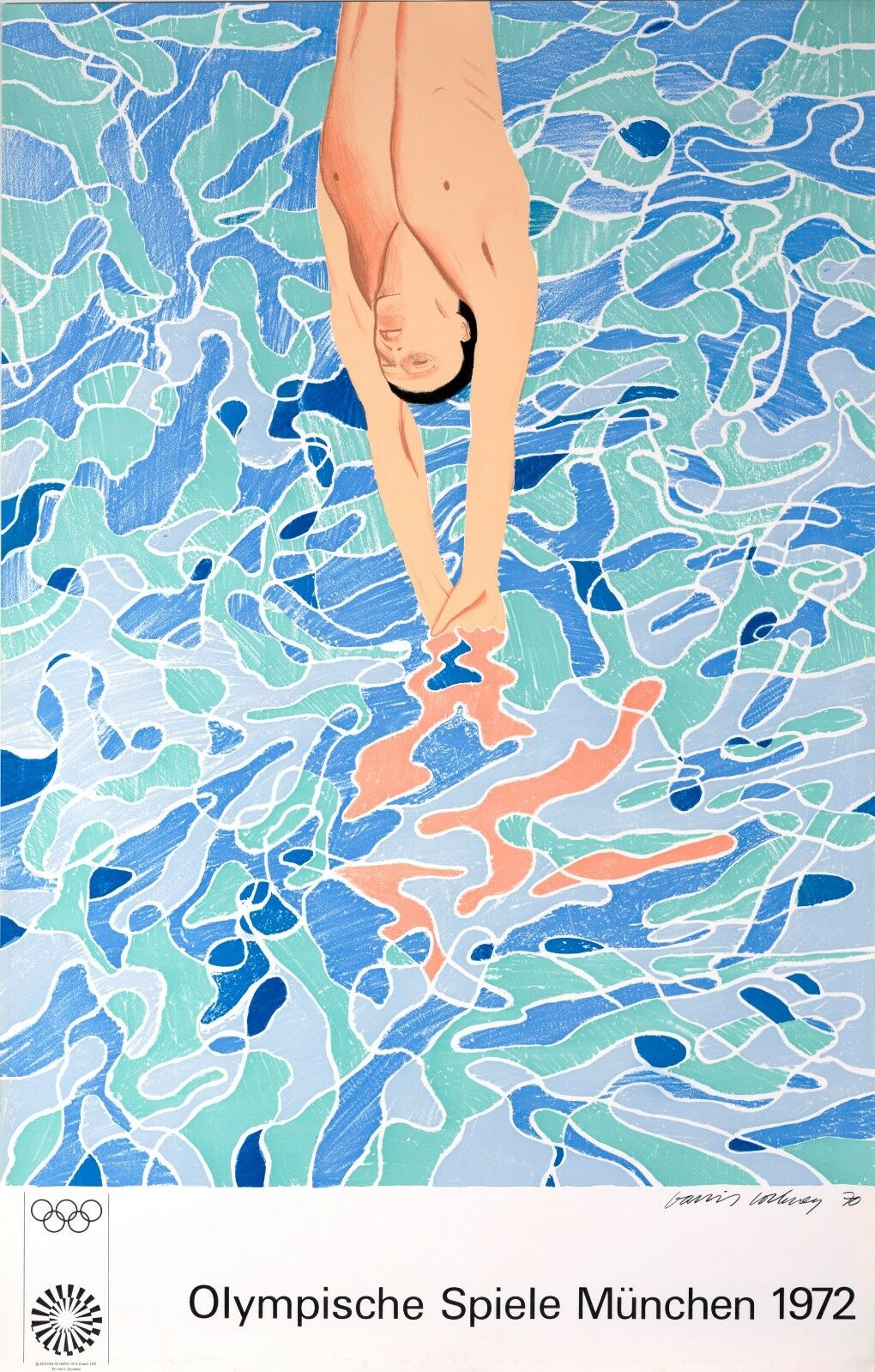 Hockney large Pool Diver Splash 1972 | David Hockney
