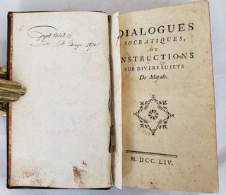 Enlightenment Moral Philosophy Jacques Vernet Dialogues Socratiques 1754 First Edition Instruction for Saxe Gotha Court