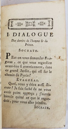 Enlightenment Moral Philosophy Jacques Vernet Dialogues Socratiques 1754 First Edition Instruction for Saxe Gotha Court