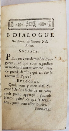 1754 First Edition of the Socratic Dialogues with Only 2 copies in any US institutions per OCLC worldcat.