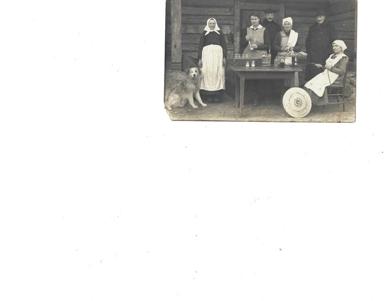 Item #16875 Original Photo of Women-Run Vaccination Clinic in Rural Europe, 1922. Women in Medicine Vaccine.