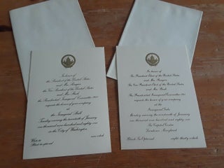 Item #16906 Ronald Reagan George Bush Inauguration Inaugural Ball and Gala Invitations. Ronald...