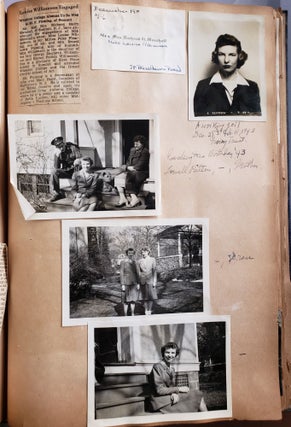 Wellesley College Scrapbook Album from WWII era with 160 original photos and 205 pieces of ephemera