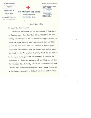 Item #16976 President Taft Typed Letter Signed on Mabel Boardman and the American Red Cross in...