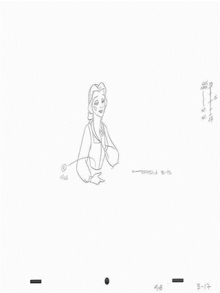 Item #16986 Walt Disney Animation Art Drawing Princess Belle from Beauty and the Beast. Walt Disney