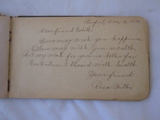 Memory Album with Handwritten Poems to Female Student in Michigan, 1888-1892 During the first major movement of women's education in the United States
