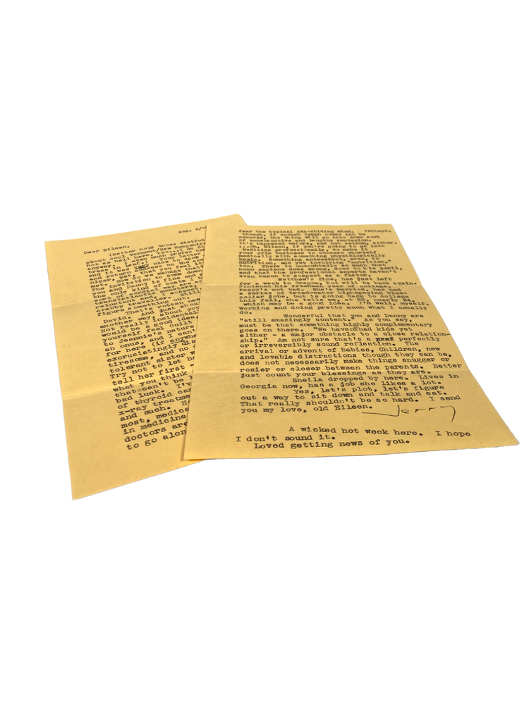 Item #17026 J.D. Salinger Letter Signed on Relationships and his Continued Writing After His Last Publication. J. D. Salinger.