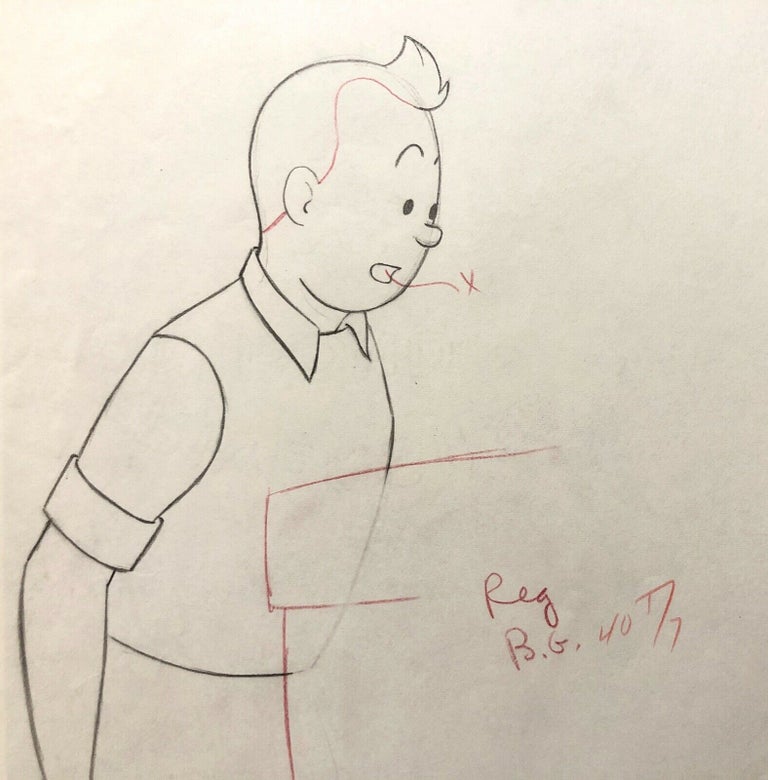 Item #17045 Tintin Original Animation Production Drawing - 1959. Tintin Herge.
