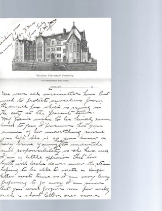 Item #17089 Handwritten Letter to Women Teachers from Former Instructor at Seminary in Chicago,...