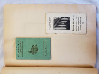 Scrapbook from Woman Studying at Oswego State Teachers College, 1939-1942 with 142 pieces of ephemera, report cards, correspondence, clippings