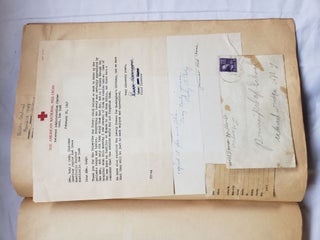 Scrapbook from Woman Studying at Oswego State Teachers College, 1944-1947 with 141 pieces of ephemera, report cards, newspaper clippings, many on WW.II and its effects on students.