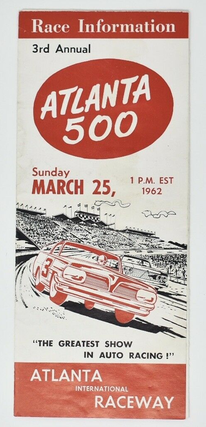 Vintage 1962 Third Annual NASCAR Atlanta 500 Georgia Raceway