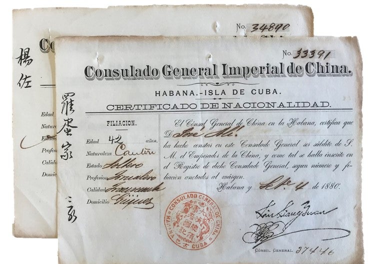Item #17217 Chinese labor in North America and Caribbean in 1880. Cuba Chinese labor.