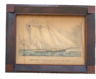 Item #17251 Great Ocean Yacht Race - Currier and Ives Lithograph. Currier Ocean Yacht Race, Ives