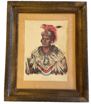 Hand Colored Lithographs of Wa Pel La, Chief of the Musquakees Native Americans. McKenney, Native Americans Hall.