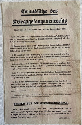 WWII Safe Conduct Pass for German Soldiers. Military WWII Safe Conduct Pass.