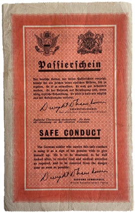WWII Safe Conduct Pass for German Soldiers,